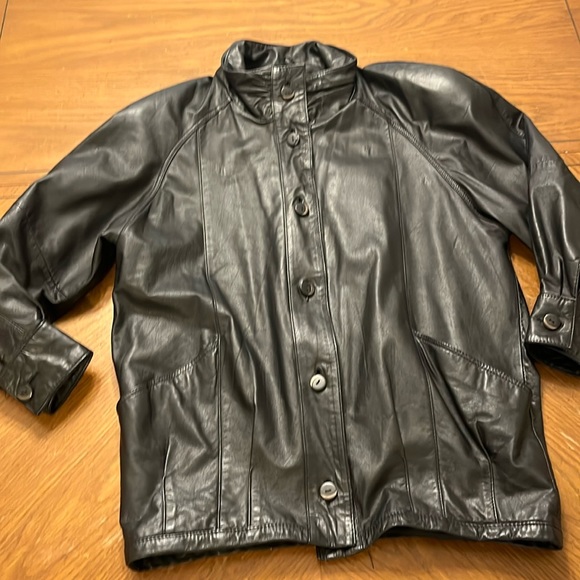 Pelle Jackets & Blazers - Vintage Pelle Oversized Black Leather Long Coat Small